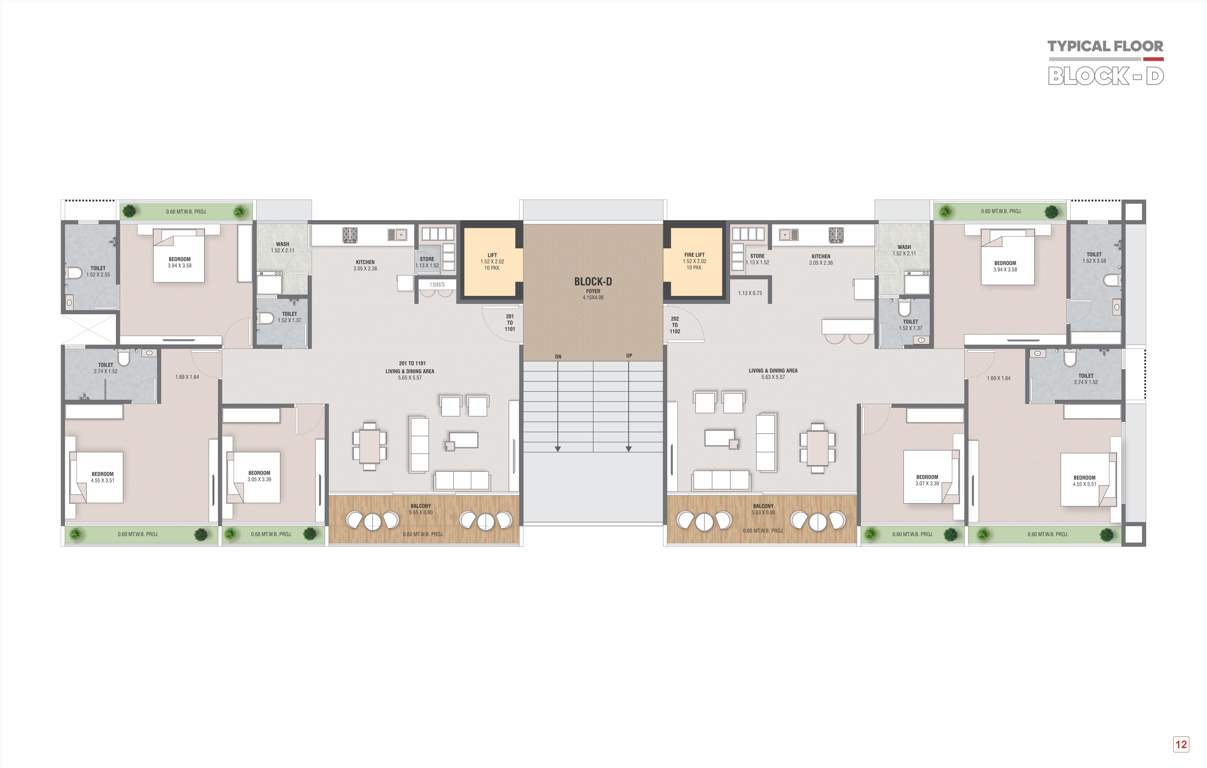 aishvaryam Block D Typical Cluster Plan
