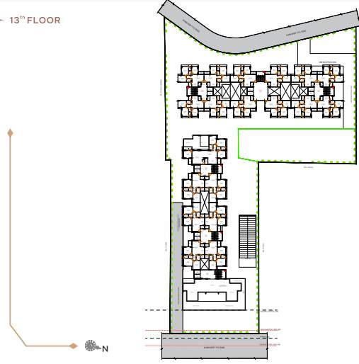  palm jumeirah Tower A  B C D E F Cluster Plan for 13th Floor