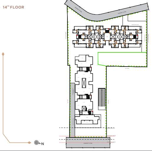  palm jumeirah Tower A  B C D E F Cluster Plan for 14th Floor