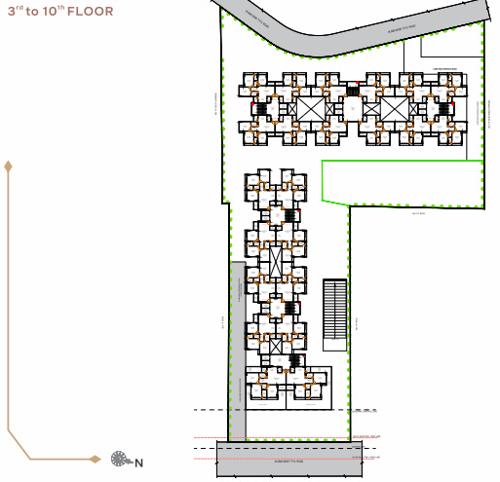  palm-jumeirah Tower A  B C D E F Cluster Plan from 3rd to 10th Floor