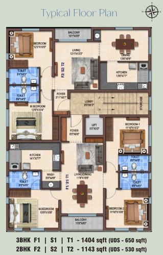  lake-castle Lake Castle Cluster Plan from 1st to 3rd Floor
