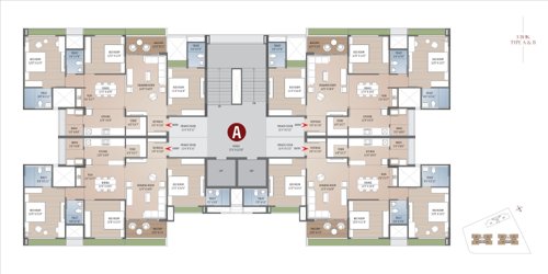  shagun-seleste Block A & B Cluster Plan from 1st to 12th Floor