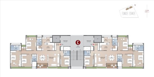  shagun-seleste Block C Cluster Plan from 1st to 13th Floor