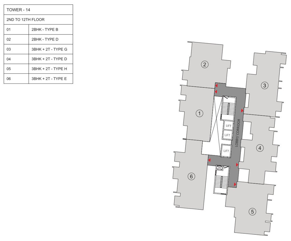 trimaya Tower 14 Cluster Plan From 2nd To 14th Floor