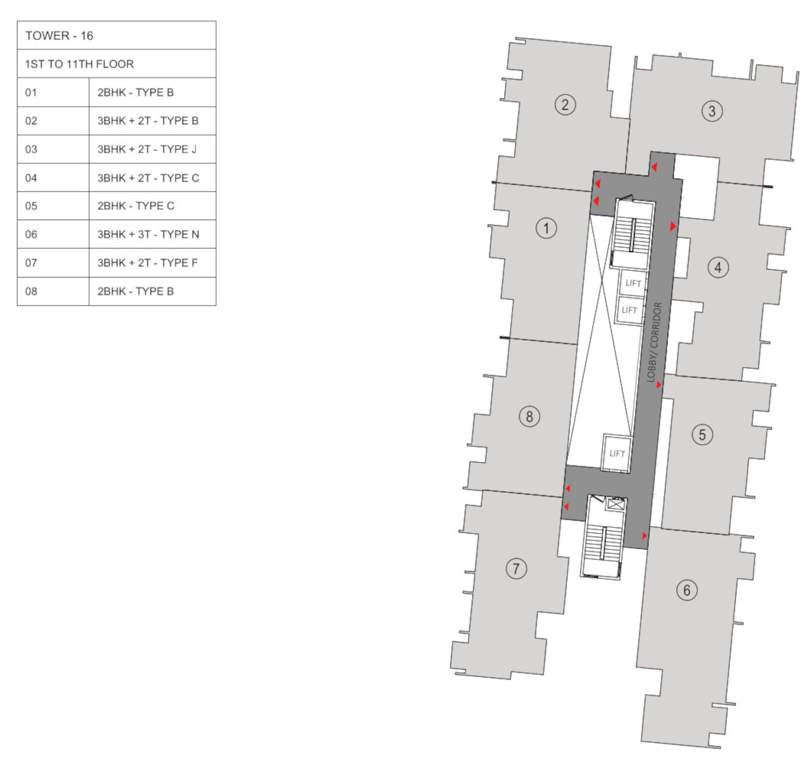 trimaya Tower 16 Cluster Plan From 1st To 11th Floor