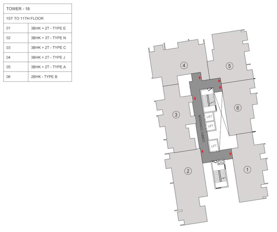 trimaya Tower 18 Cluster Plan From 1st To 11th Floor