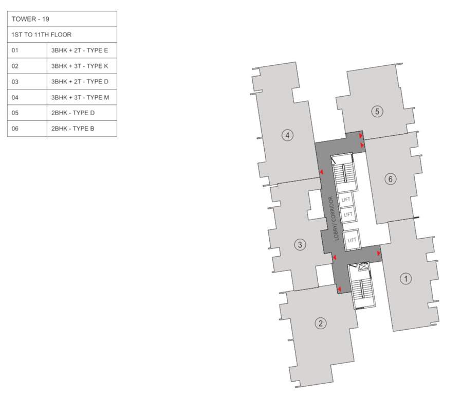 trimaya Tower 19 Cluster Plan From 1st To 11th Floor