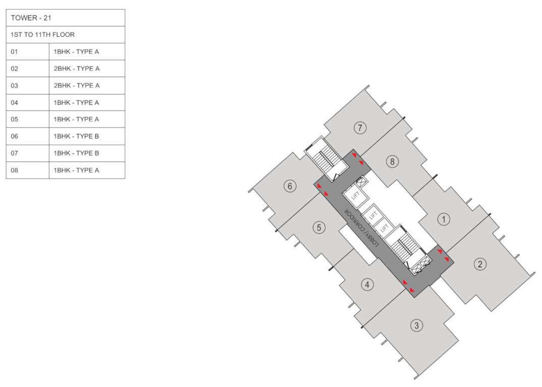 trimaya Tower 21 Cluster Plan From 1st To 11th Floor
