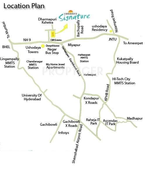 signature Images for Location Plan of Ushodaya Signature