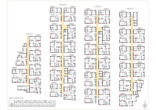  legacy-west Block A To Block D Cluster Plan for 1st Floor