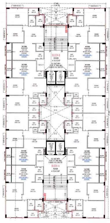  shyam paradise Block A And B Cluster Plan From 2nd To 9th Floor