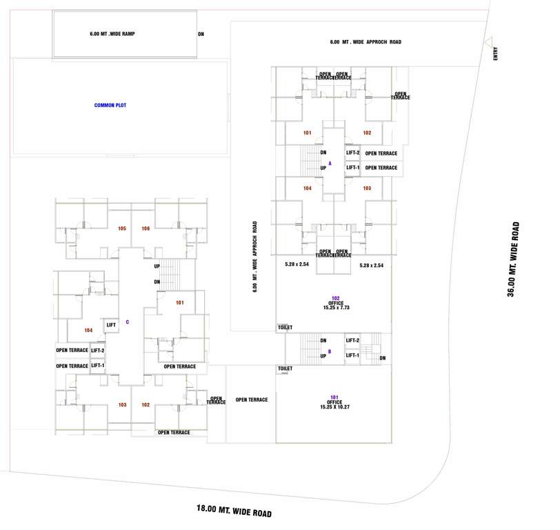 keshavam heights Block A,B,C Cluster Plan for 1st Floor