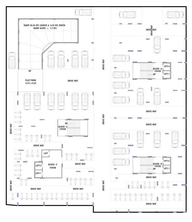 keshavam heights Block A,B,C Cluster Plan For 2nd Basement