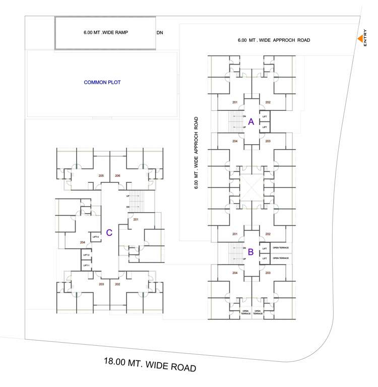 keshavam heights Block A,B,C Cluster Plan For 2nd Floor
