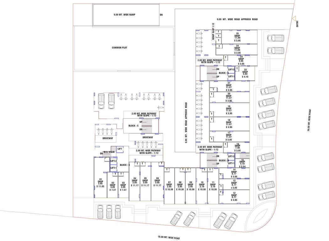 keshavam heights Block A,B,C Cluster Plan For Ground Floor