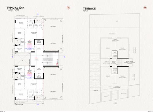  pragatya-siddhi Block A Cluster Plan for 12th Floor And Terrace Floor