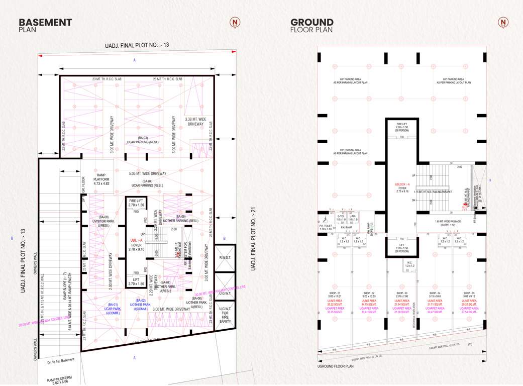  pragatya siddhi Block A Cluster Plan for ground Floor And Basement Floor 
