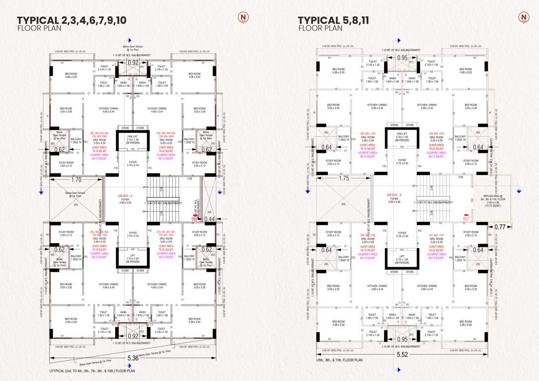 pragatya siddhi Block A Cluster Plan from 2nd to 11th Floor