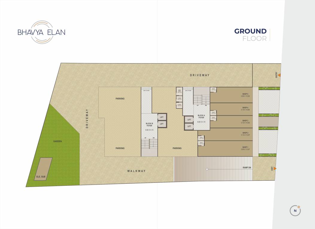  bhavya elan Block A And B Cluster Plan for ground Floor