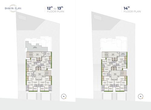  bhavya-elan Block A And B Cluster Plan from 12th to 14th Floor