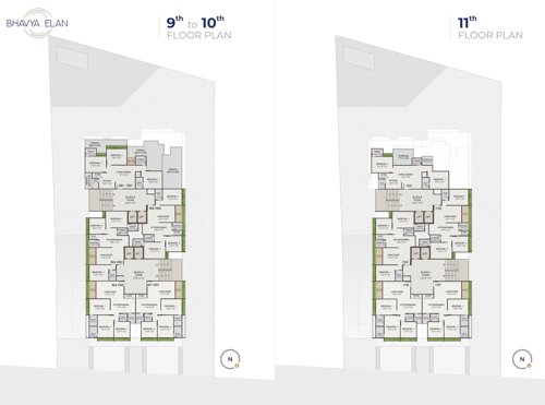 bhavya-elan Block A And B Cluster Plan from 9th to 11th Floor