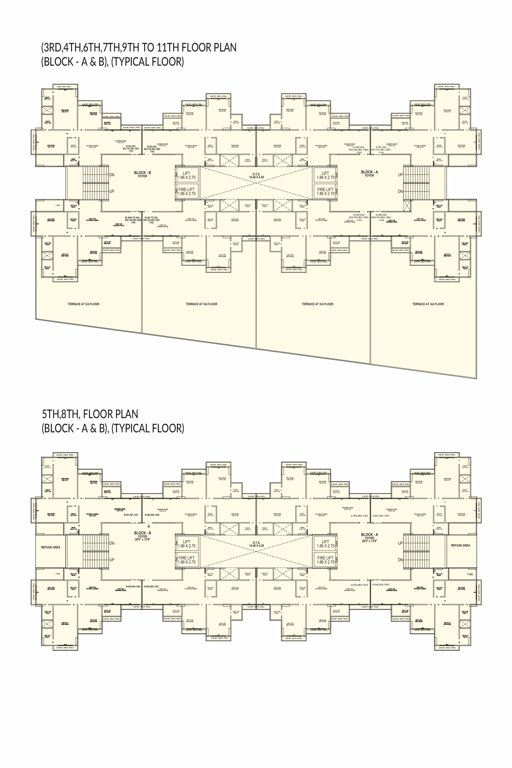  sourish Block A And Block B Cluster Plan from 3rd to 11th Floor