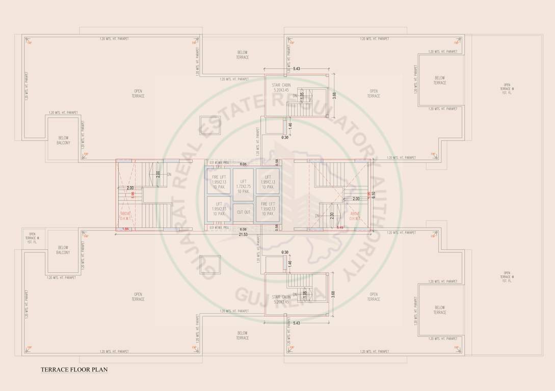 advaita Block A Cluster Plan for Terrace Floor