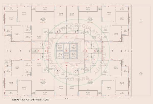  advaita Block A Cluster Plan from 2nd to 16th Floor