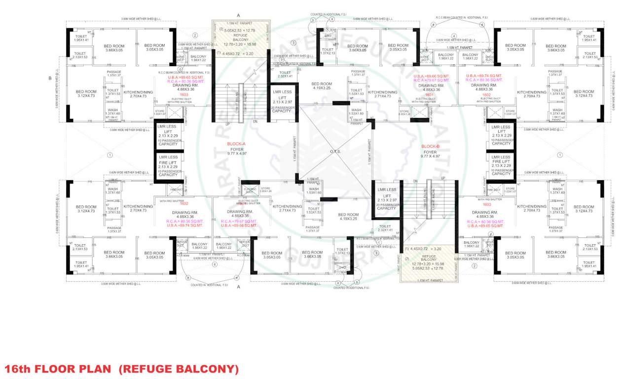  aaditya two A, B Cluster Plan For 16th Floor
