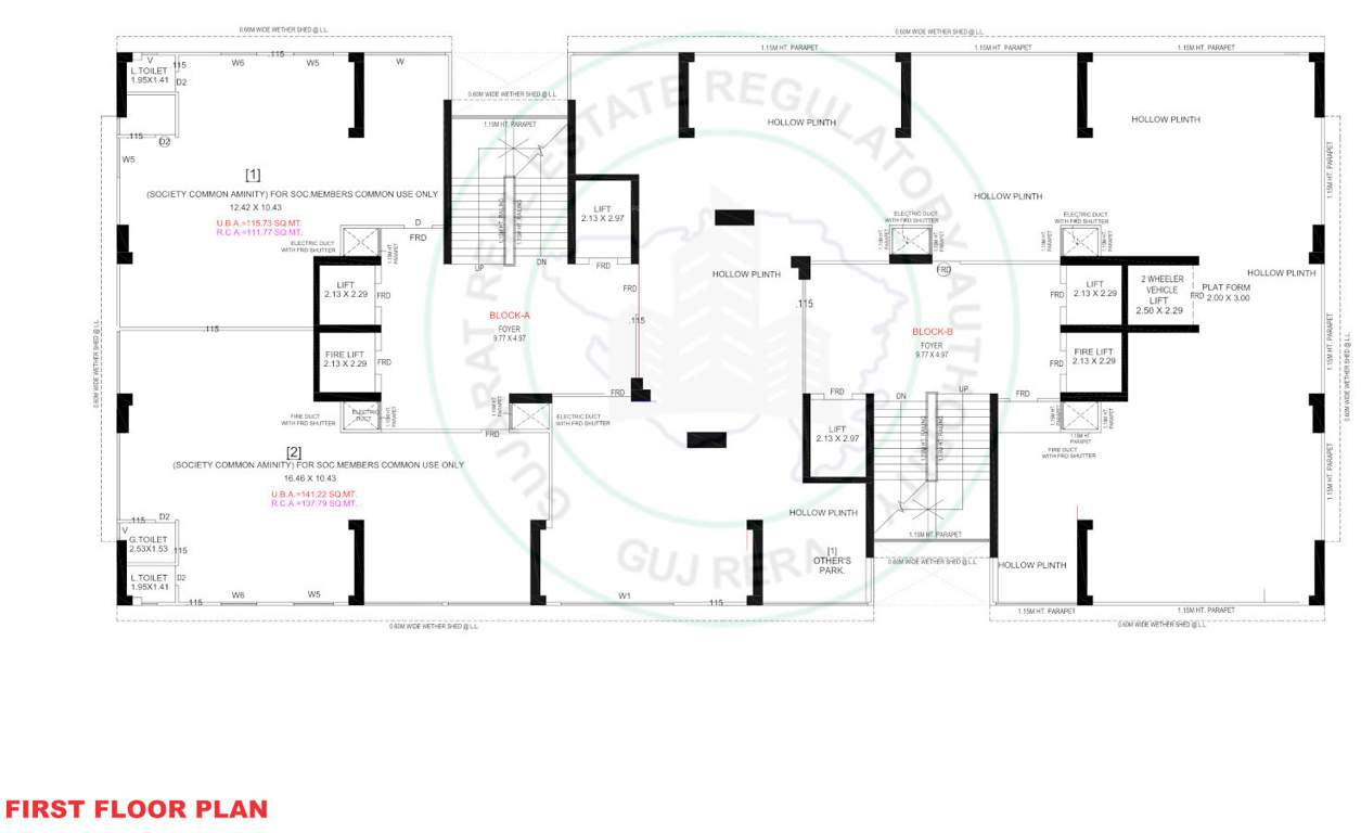  aaditya two A, B Cluster Plan For 1st Floor