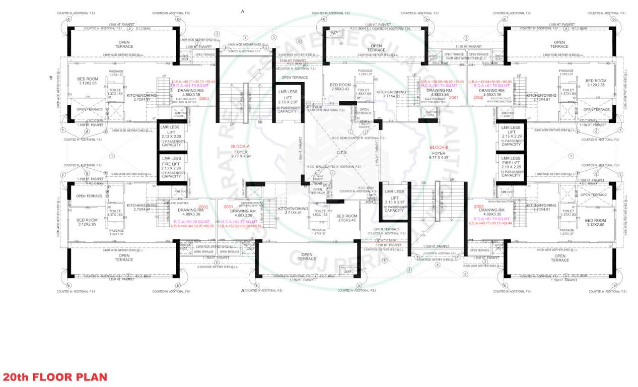  aaditya two A, B Cluster Plan For 20th Floor
