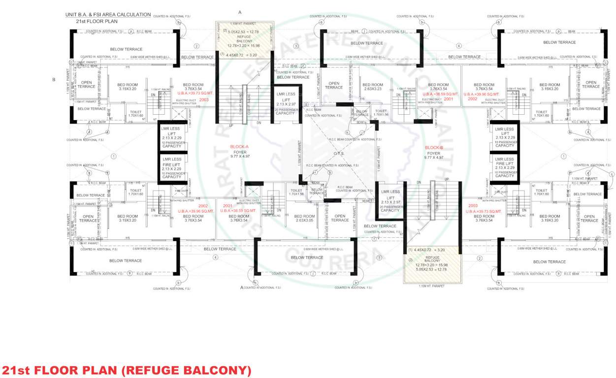  aaditya two A, B Cluster Plan For 21th Floor