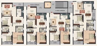  palazzo Palazzo Cluster Plan from 1st to 5th Floor
