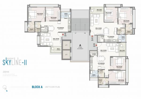  radhe-skyline-2 Radhe Skyline 2 Tower A Cluster Plan