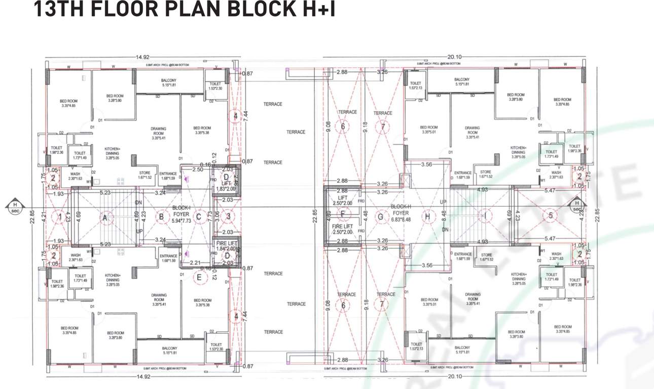  samved opera symphony H & I Block Cluster Plan for 12th Floor