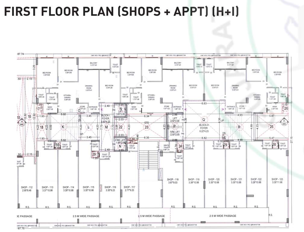 samved opera symphony H & I Block Cluster Plan for 1st Floor