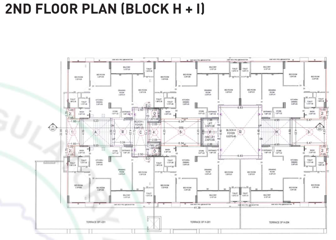  samved opera symphony H & I Block Cluster Plan for 2nd Floor