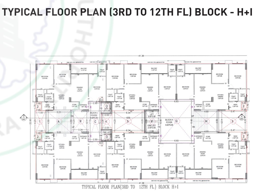 samved opera symphony H & I Block Cluster Plan from 3rd to 12th Floor