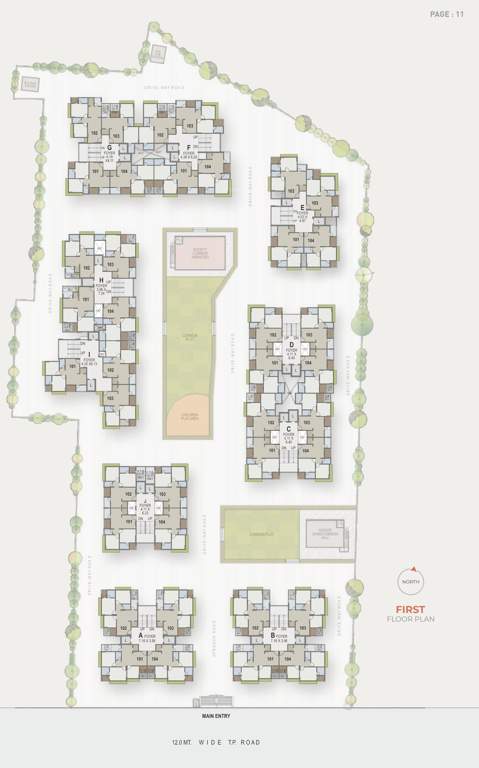  heights Tower A, B, C, D, E, F, G, H, I & J Cluster Plan for 1st Floor