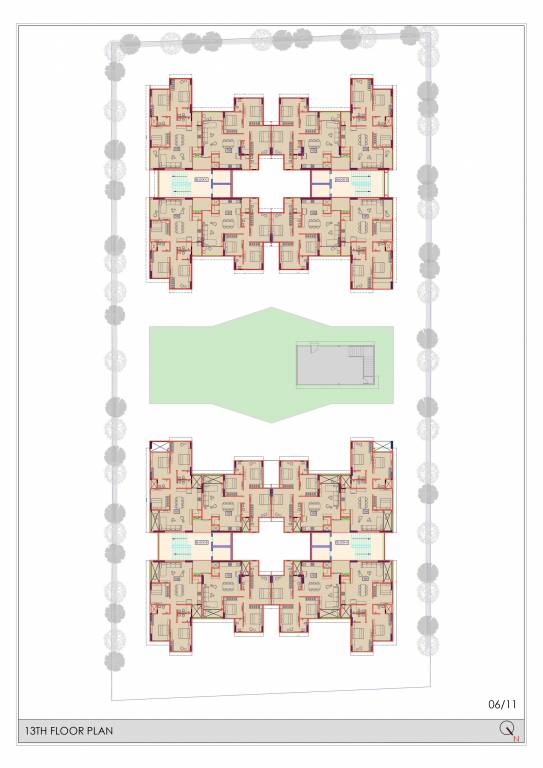  deshna Block A To Block D Cluster Plan for 13th Floor