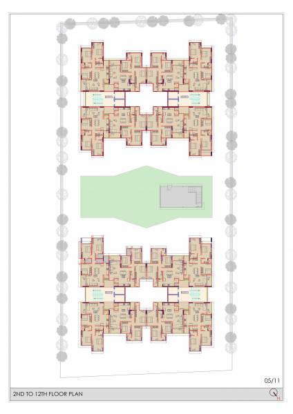  deshna Block A  To Block D Cluster Plan from 2nd to 12th Floor
