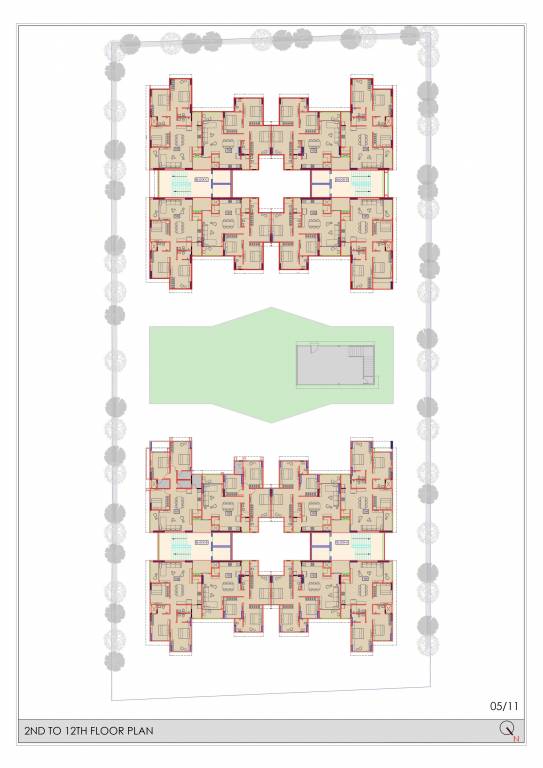  deshna Block A  To Block D Cluster Plan from 2nd to 12th Floor