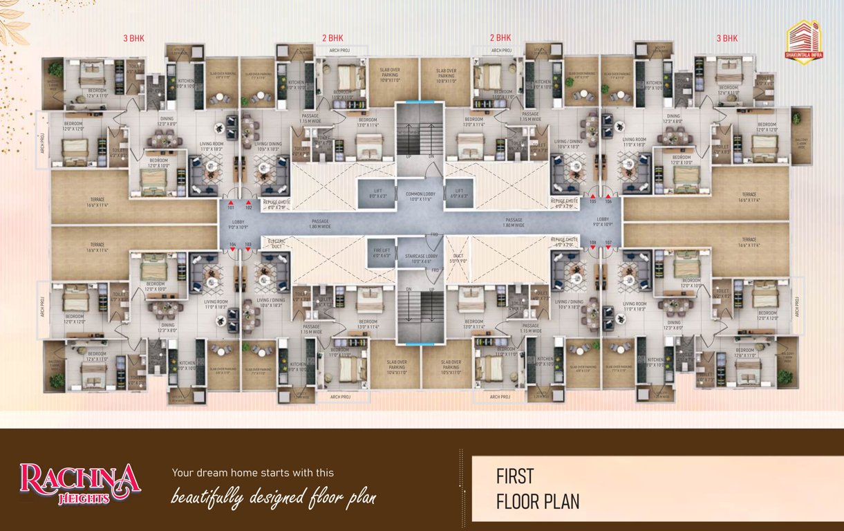 rachna heights Rachna Heights Cluster Plan for 1st Floor