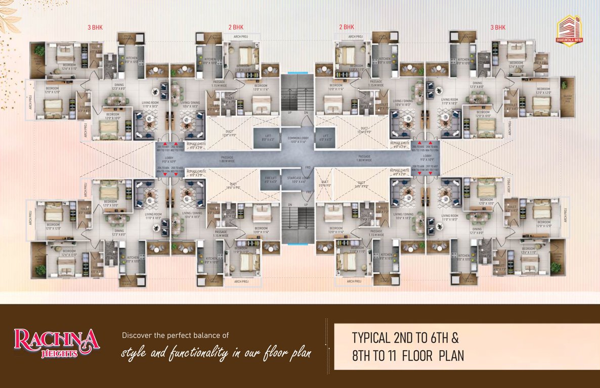 rachna heights Rachna Heights Cluster Plan from 2nd to 11th Floor