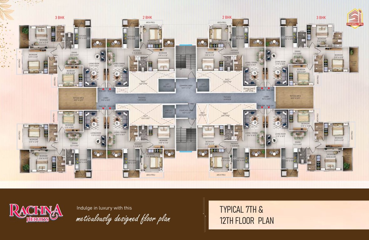 rachna heights Rachna Heights Cluster Plan from 7th And 12th Floor