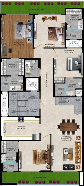  luxury-floors Luxury Floors Cluster Plan For Typical Floor Plan