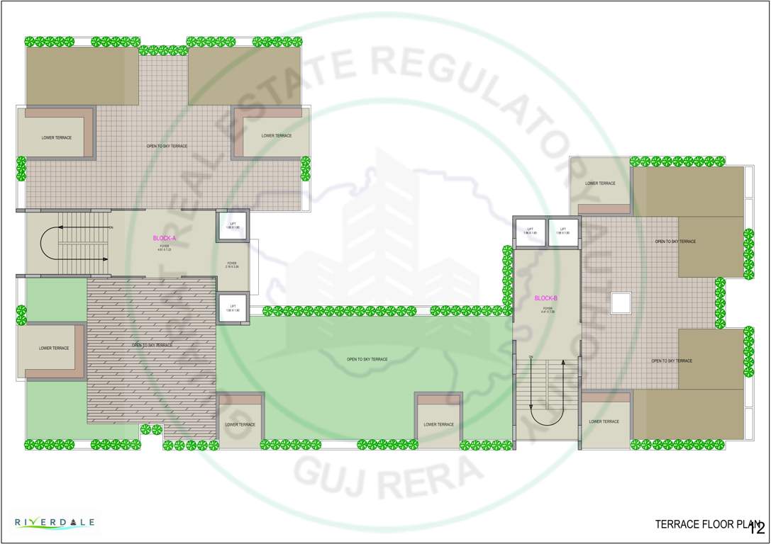 riverdale Block A And B Cluster Plan for Terrace Floor
