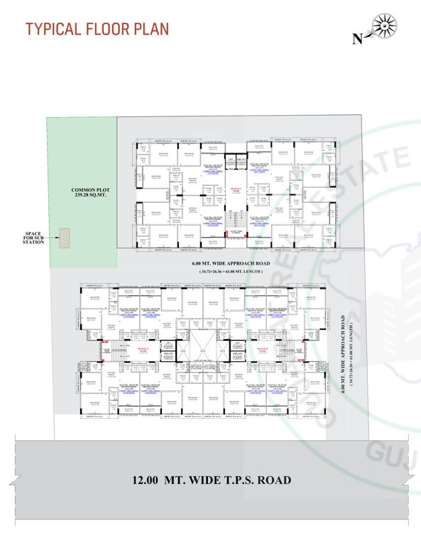  shree narayan heights Block A And B Cluster Plan for Typical Floor