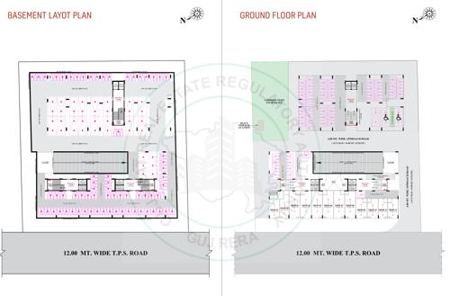  shree-narayan-heights Block A, B And C Cluster Plan for Basement And ground Floor