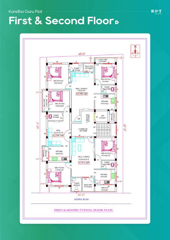  kandha guru flats Kandha Guru Flats Cluster Plan from 1st to 2nd Floor